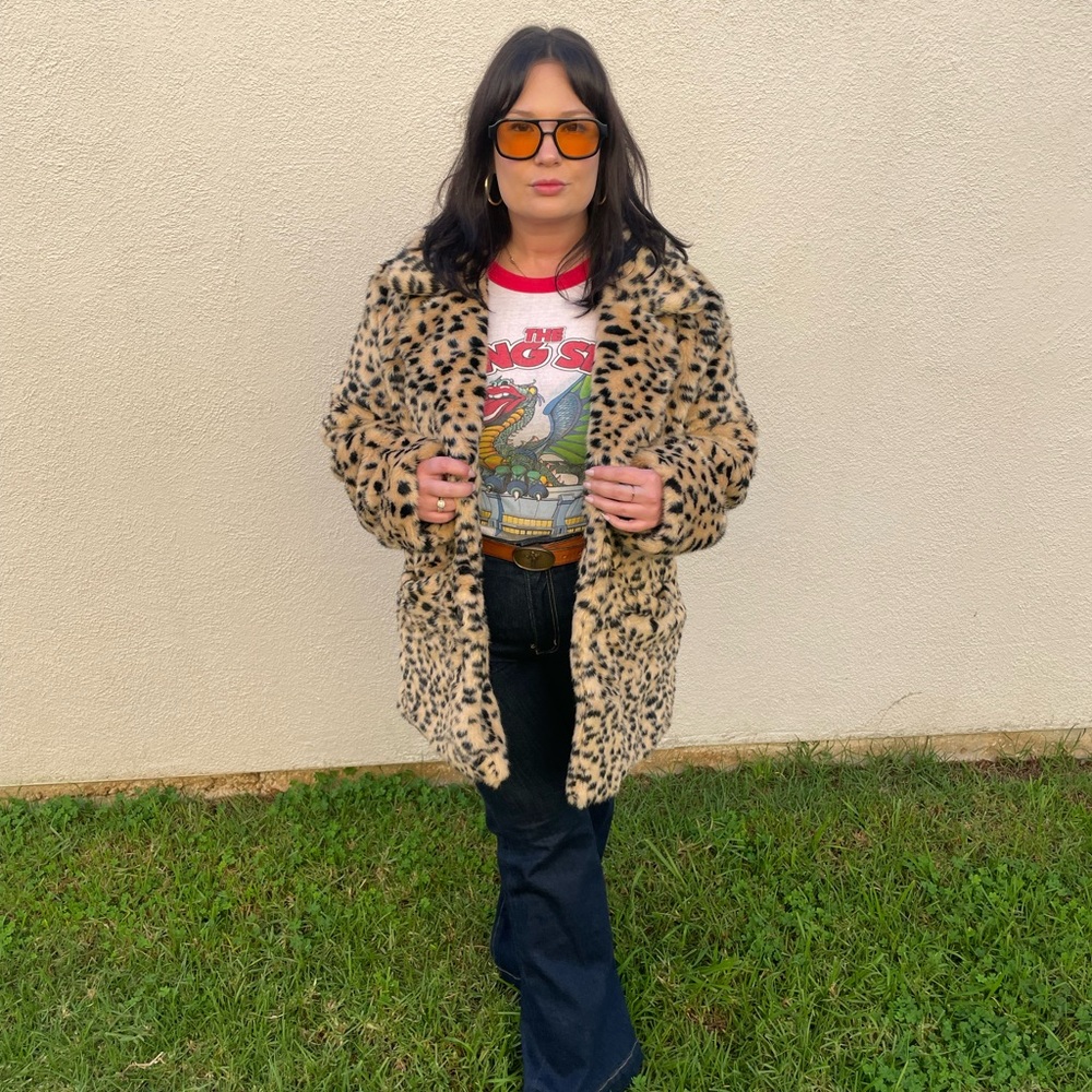 CHEETAH FAUX FUR COAT